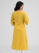 Mustard Yellow Color Linen Kurti